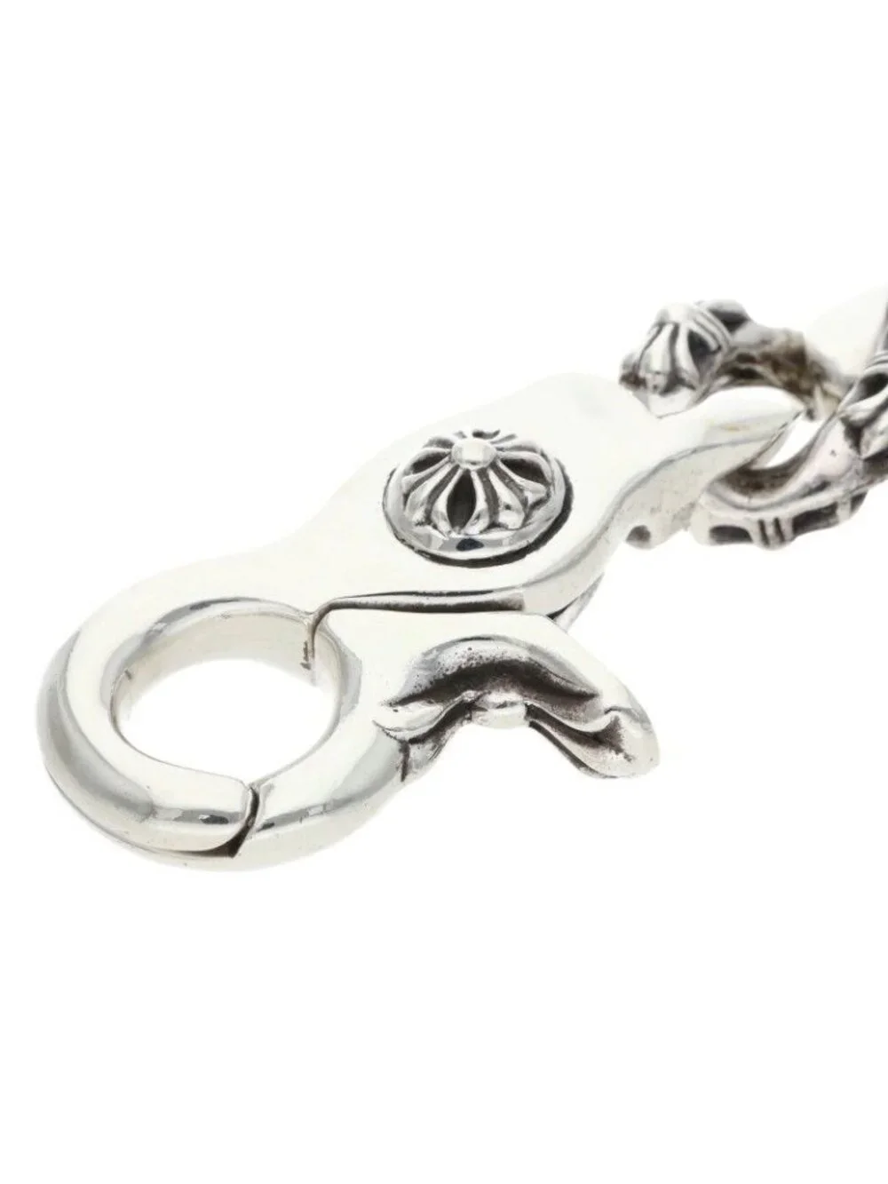 Chrome Hearts Fancy Link Clip Silver Bracelet